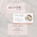 Pretty Pink Business Card Template for Canva in Modern Minimalist Design