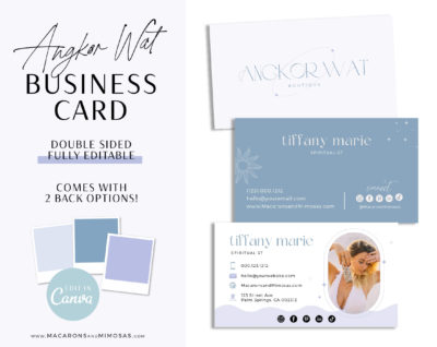 Business Card Template Pastel, Spiritual Coach Logo Business Card Template, Mystical Canva Business Card Template, Astrology Business Card Active