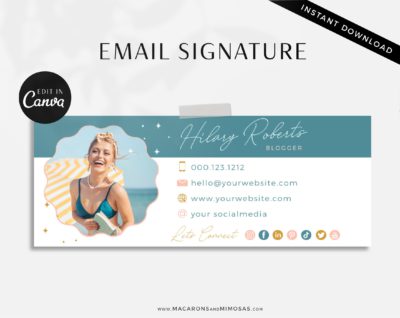 Colorful Boho Email Signature Template Logo, Best Seller Photographer Marketing Tool, Real Estate Picture Signature, Gmail Signature Design