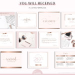 Rose Gold Etsy Banner Set, Brand your Etsy Shop Business with feminine Logos and Branding Kit, Pretty Pink Etsy Shop Kit, Etsy Templates