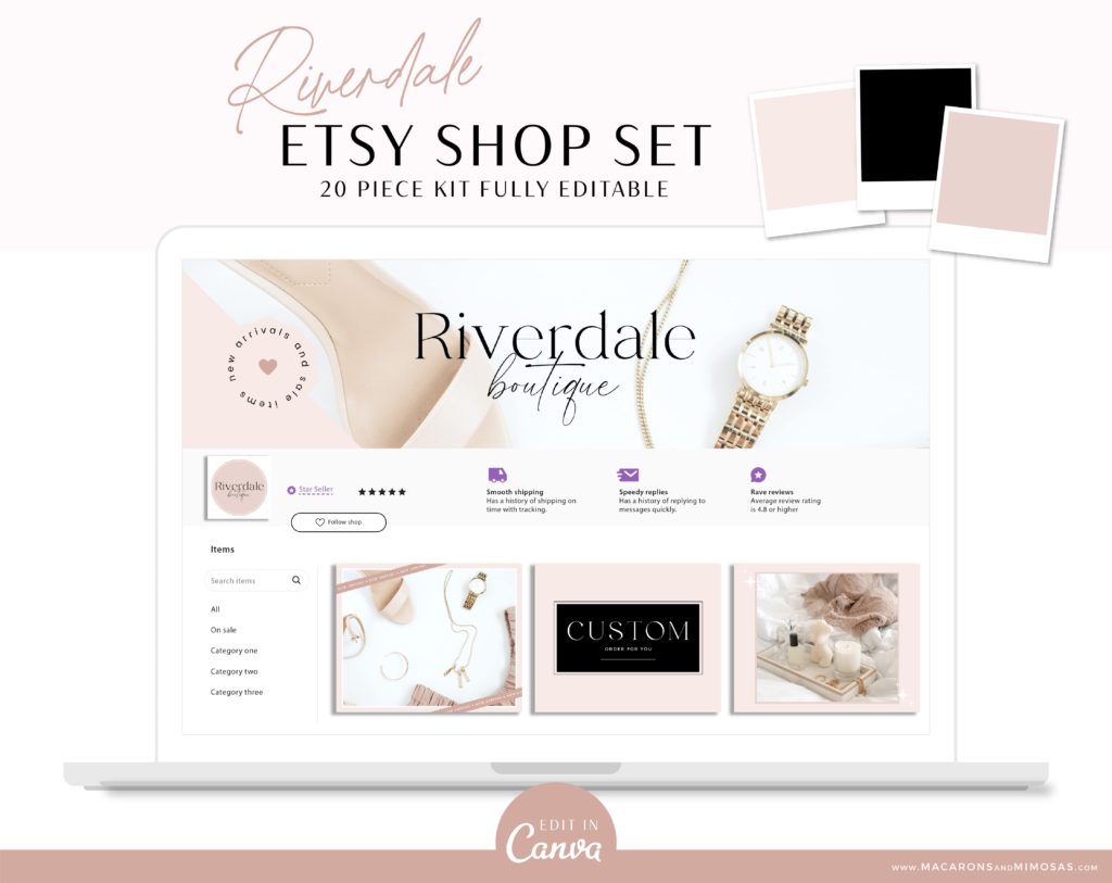 Etsy Banner Kit Pink With Banners Macarons And Mimosas