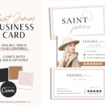 Neutral boho business card template for Canva, How to create DIY Modern Minimalist Real Estate Business Card Designs, Leopard Business Branding