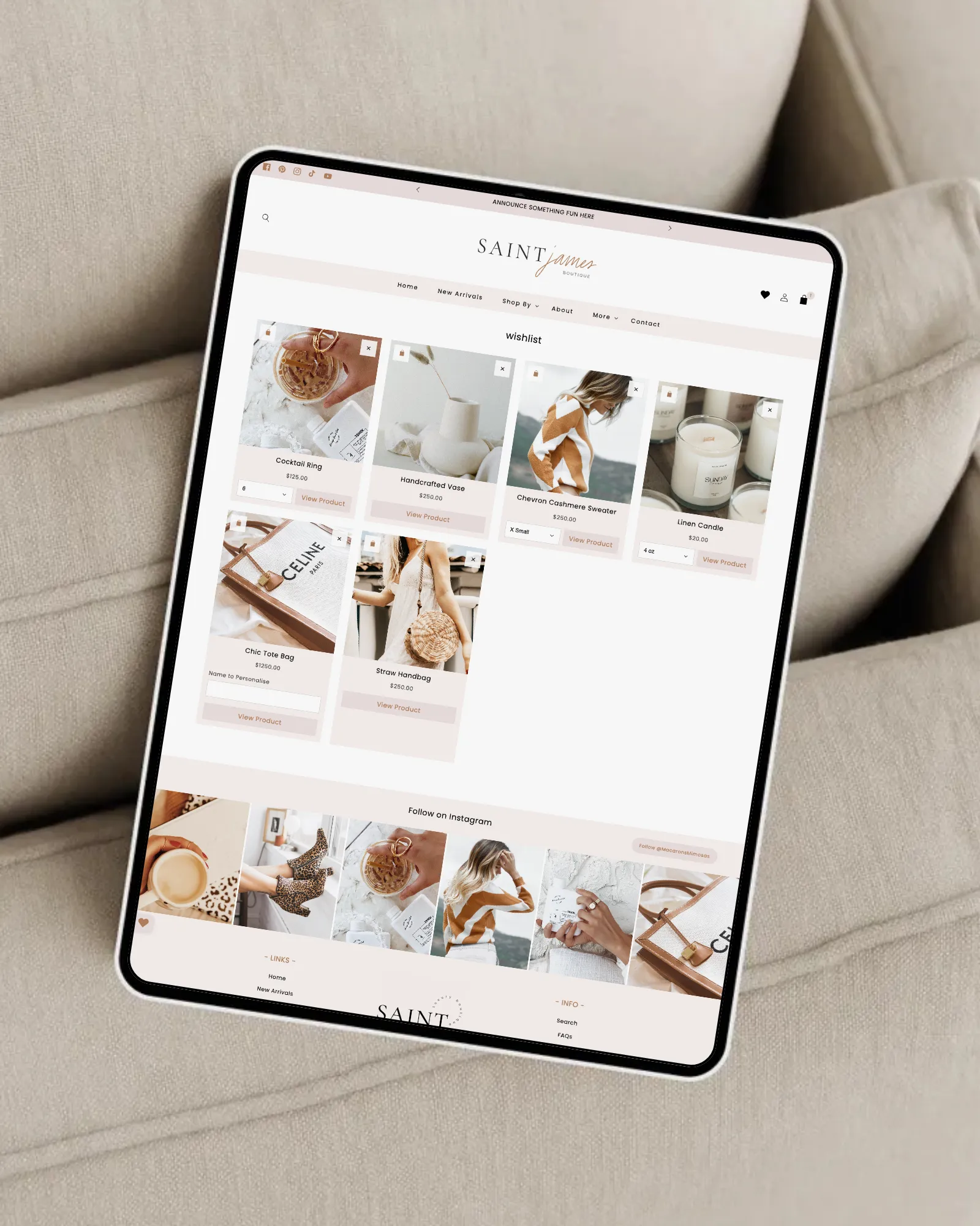Saint James old money aesthetic Shopify theme homepage design