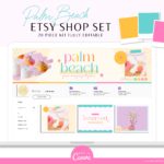Colorful Retro Etsy Banner Set, Brand your Etsy Shop Business with Retro Logos and Branding Kit, Fun Bright Etsy Shop Kit, Etsy Templates