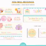 Colorful Retro Etsy Banner Set, Brand your Etsy Shop Business with Retro Logos and Branding Kit, Fun Bright Etsy Shop Kit, Etsy Templates