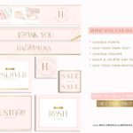 Pink Gold Etsy Shop Banner Set, Brand your Etsy Shop Business with Pretty Logos and Branding Kit, Etsy Seller Sucess Shop Set and Tips