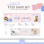 Bright Retro Shop Banner Kit, Brand your Etsy Shop Business with Pretty Logos and Branding Kit, Etsy Seller Sucess Shop Set and Tips