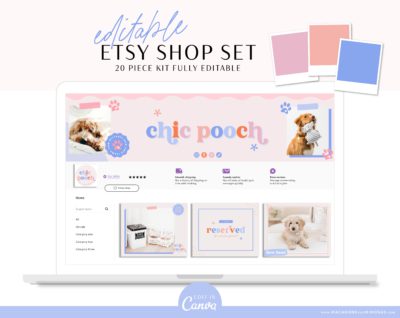 Bright Retro Shop Banner Kit, Brand your Etsy Shop Business with Pretty Logos and Branding Kit, Etsy Seller Sucess Shop Set and Tips