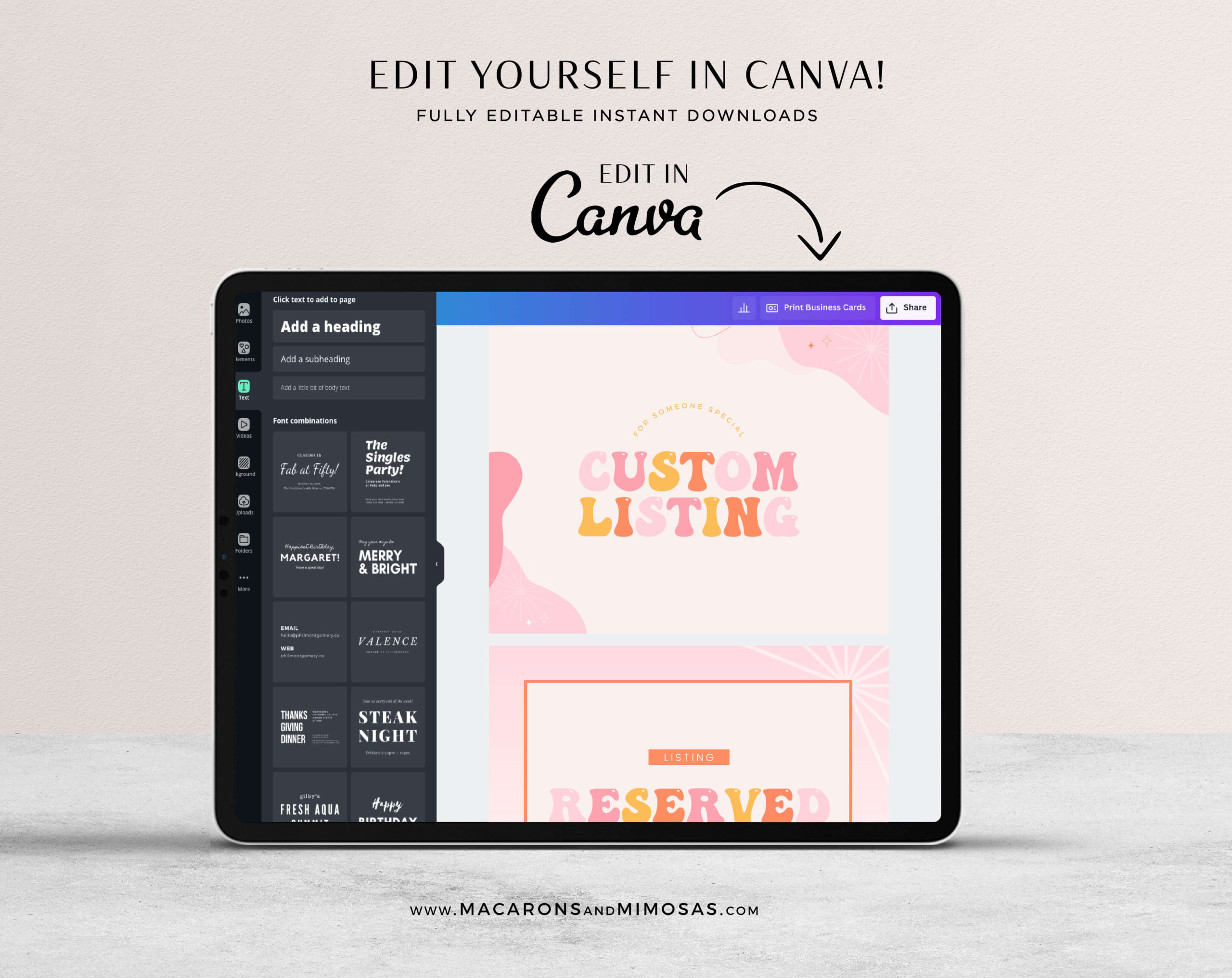 Bright Etsy Shop Branding Kit customizable in Canva, Brand your Etsy Shop Business with Pretty Logos and Branding Kit, Etsy Seller Sucess Shop Set and Tips