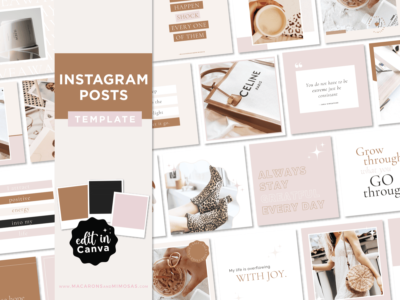 Canva social media templates to style your Instagram, Facebook and Tiktok. Grab your bundle - mix and match and start designing your new feed today!