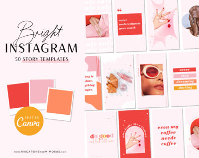 Bright Boho Instagram Story Templates Canva, Bright Quotes for Instagram, Creative Instagram Templates, Colorful Canva Designs, Small Business Brand