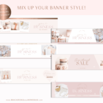 Pink Etsy Shop Kit editable in Canva, Brand your Etsy Shop Business with Pretty Logos and Banner Templates, Etsy Seller Success Shop Set and Tips