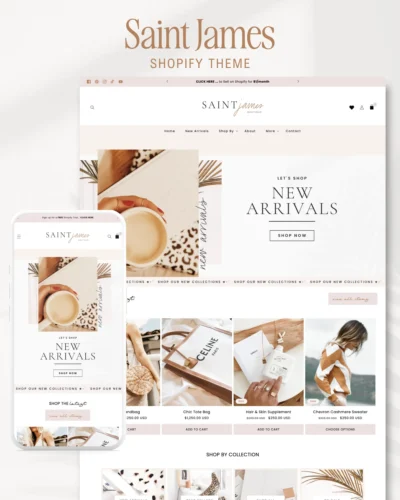 Saint James old money aesthetic Shopify theme homepage design