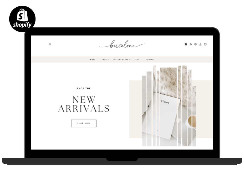Luxe White Shopify Theme, Minimal Shopify Website 2.0 Design, Ecommerce Website Design,
