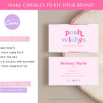 Colorful boho business card template with clickable links, Canva DIY Modern Minimalist Pink Blue Pretty Retro Digital Business Card