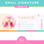 Bright Retro Email Signature Template with Logo, Best Seller Bright Retro Marketing Tool, Professional Real Estate Picture Signature, Realtor Gmail Design