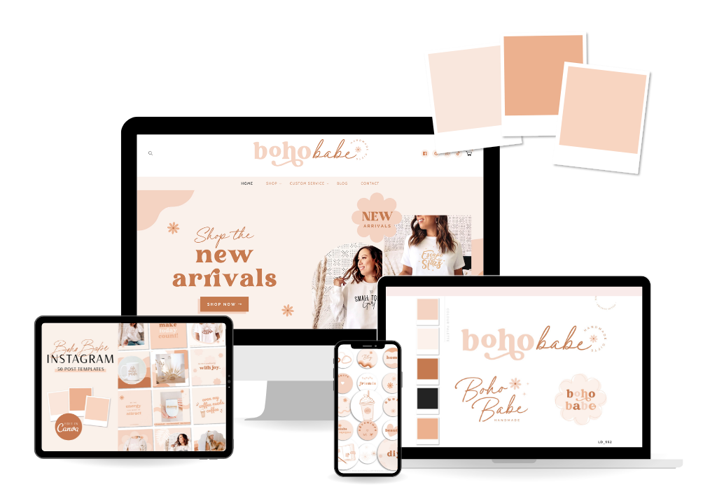 Neutral Boho Instagram Post Templates Canva, Bright Quotes for Instagram, Creative Instagram Templates, Colorful Canva Designs, Small Business Brand