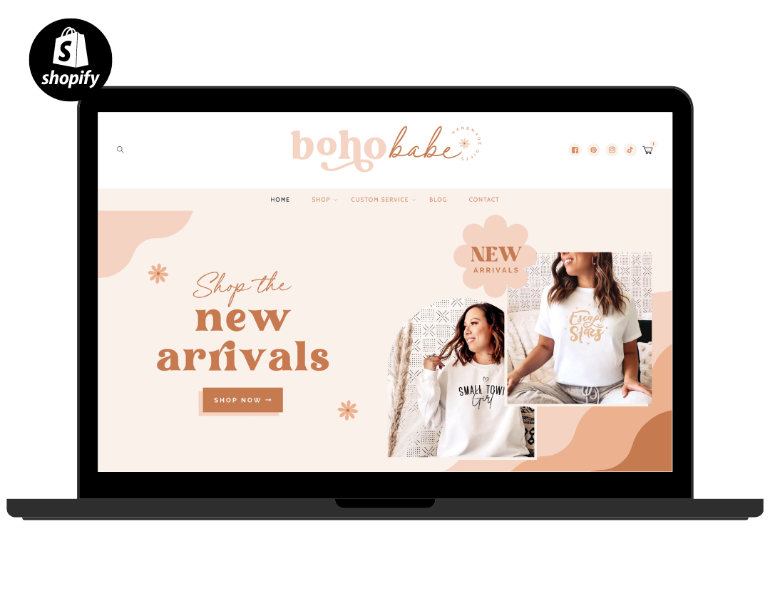 Boho Babe Shopify Theme Ecommerce Website Template Bohemian