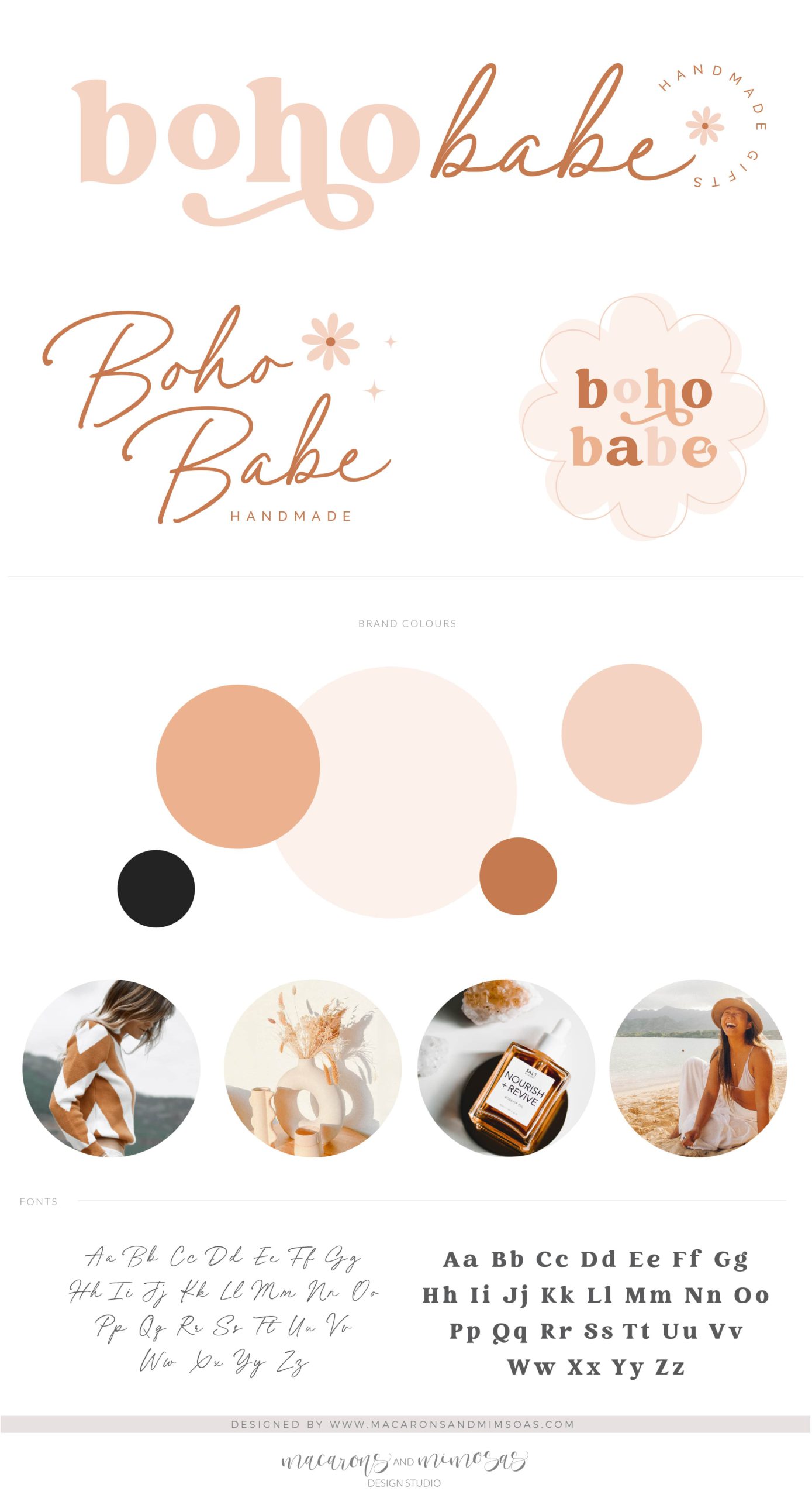 Boho Logo Design, Premade Boho Logo, Branding Kit, Flower Power Website Design Template, Pink Flower Logo Design, Pretty Logo Design