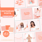 Pink Boho Instagram Post Templates Canva, Bright Quotes for Instagram, Creative Instagram Templates, Colorful Canva Designs, Small Business Brand