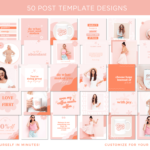 Pink Boho Instagram Post Templates Canva, Bright Quotes for Instagram, Creative Instagram Templates, Colorful Canva Designs, Small Business Brand