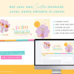 Bright Boho Facebook Banner Set editable in Canva, DIY Customizable Facebook Cover Design for Social Media Template with Logo Brand