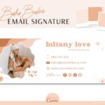 boho email signature, Gmail Email Signature Template Logo, Best Seller Realtor Marketing Tool, Professional Signature, Contact Card Design