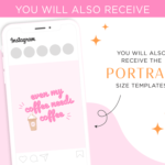 Instagram profile template bundle to style your Instagram feed! Bright pink retro Instagram post designs include a free profile mockup template.