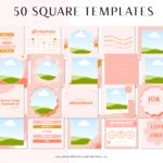 Pink Boho Instagram Templates Canva, Bright Quotes for Instagram, Creative Instagram Templates, Free Colorful Canva Designs, Small Business Brand