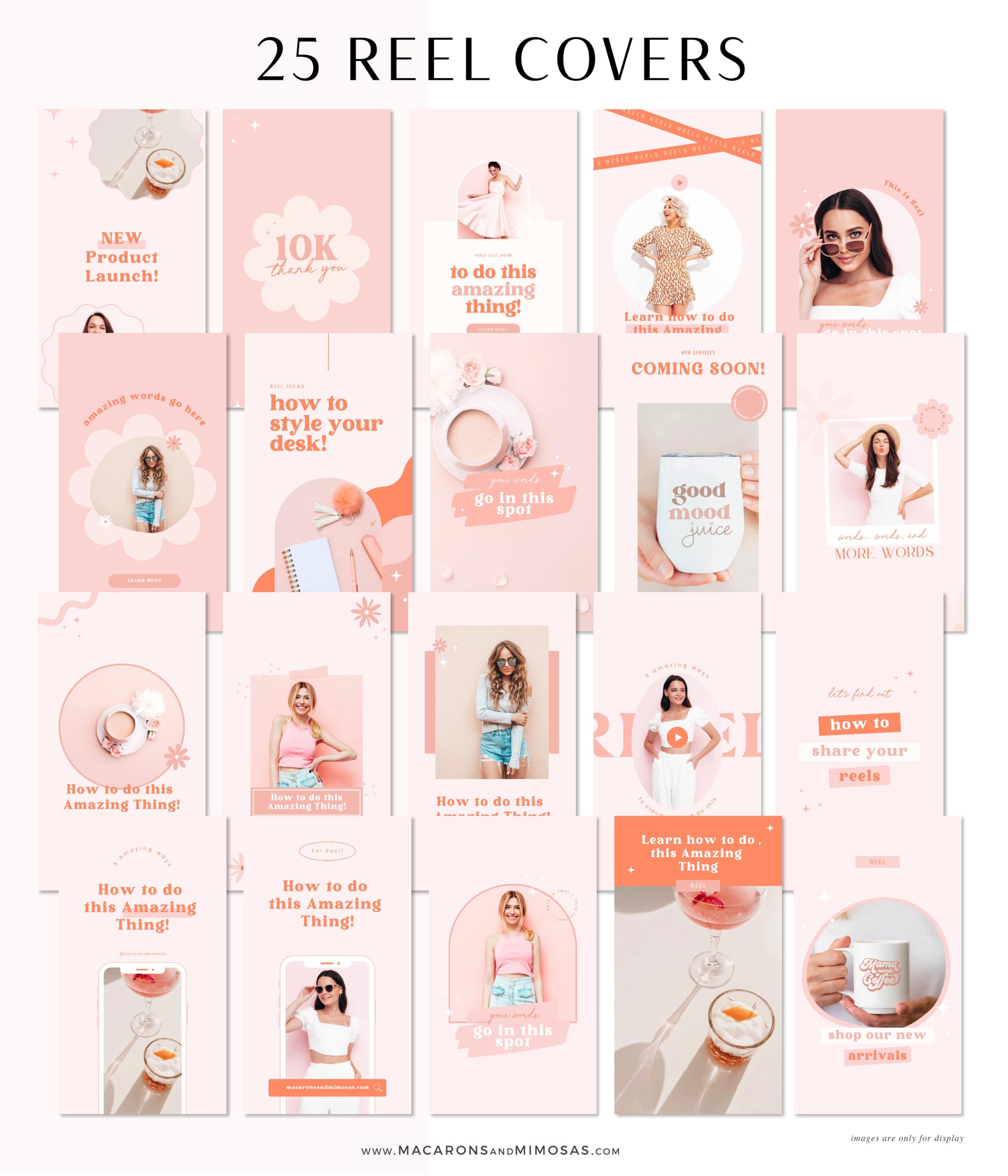 Pink Reel Covers  Social Media Templates ~ Creative Market