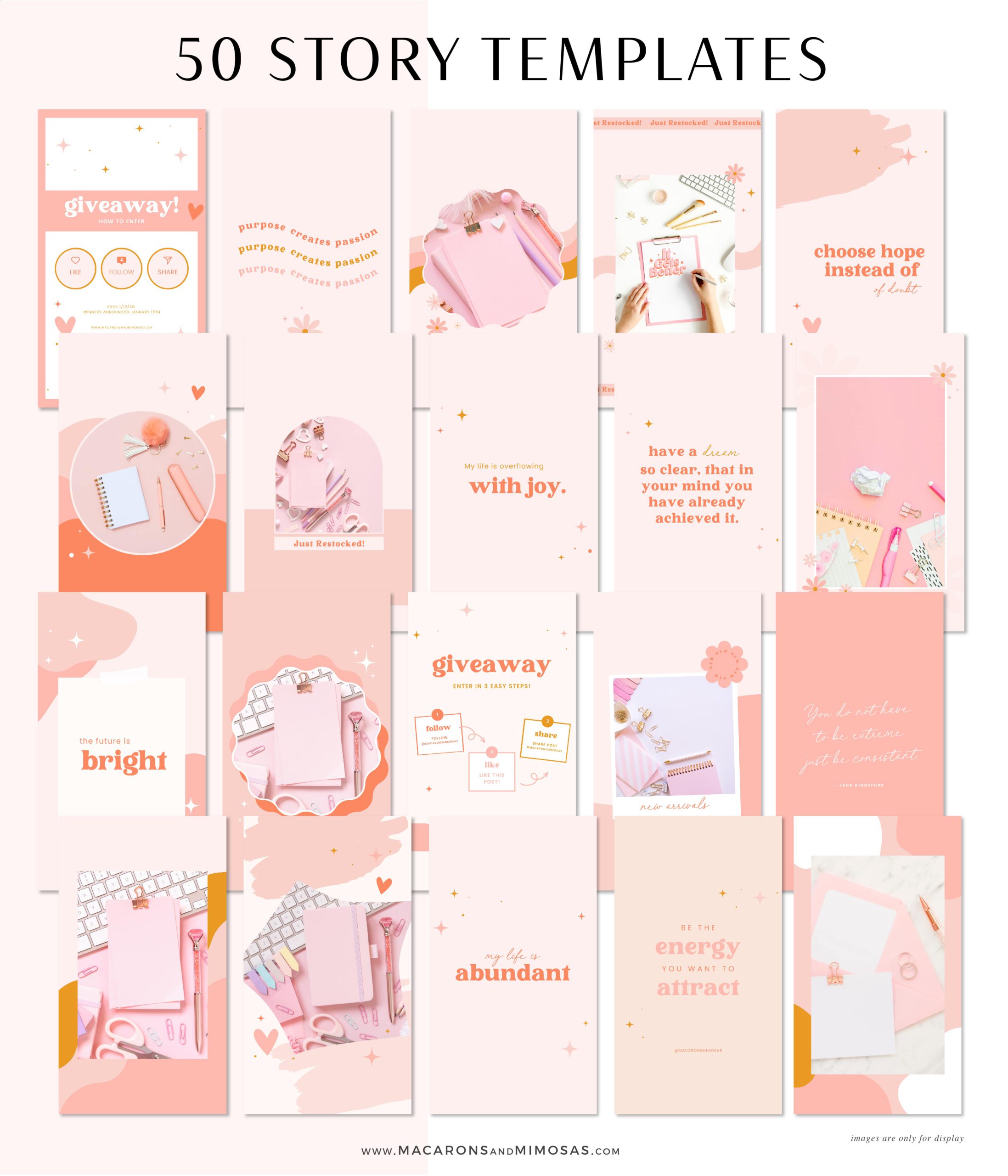 Pink Instagram Story Templates Boho, Bright Quotes for Instagram, Creative Instagram Templates, Free Colorful Canva Designs, Small Business Brand