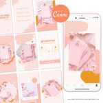 Instagram Story Templates Canva, Boho Creative Quotes for Instagram, Pink Engagement Blogger, Beauty Coach Affirmation Business Bundle