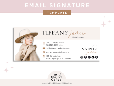 Neutral boho Email Signature Template with Logo, Best Seller Bright Retro Marketing Tool, Professional Real Estate Picture Signature, Realtor Gmail Design