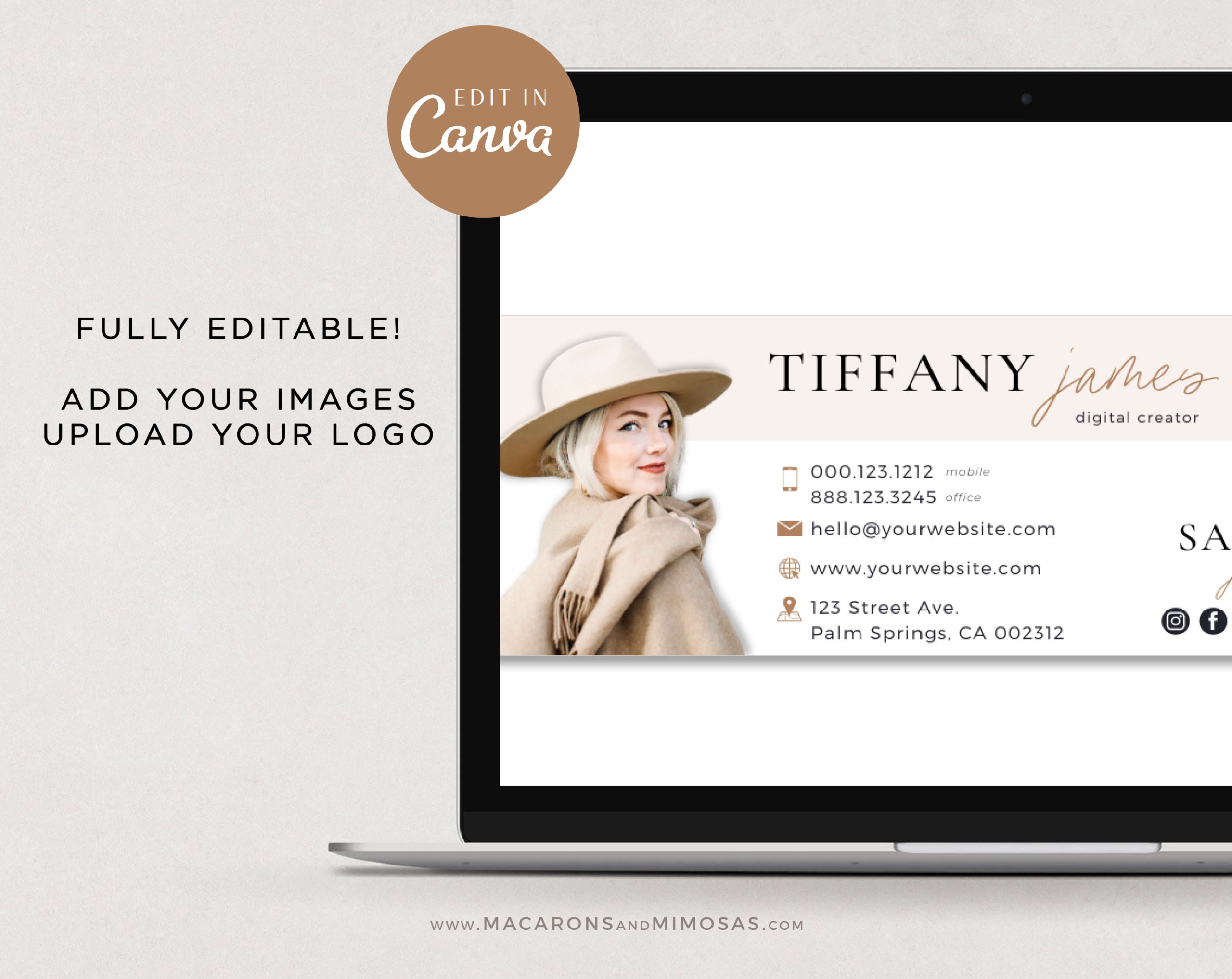 Neutral boho Email Signature Template with Logo, Best Seller Bright Retro Marketing Tool, Professional Real Estate Picture Signature, Realtor Gmail Design