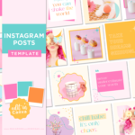 Bright Boho Instagram Templates for Canva, Pink Instagram Templates for Stories and Posts, Canva Beauty Templates for Instagram Reels