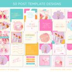 Bright Boho Instagram Templates for Canva, Pink Instagram Templates for Stories and Posts, Canva Beauty Templates for Instagram Reels