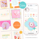 Bright Boho Instagram Templates for Canva, Pink Instagram Templates for Stories and Posts, Canva Beauty Templates for Instagram Reels