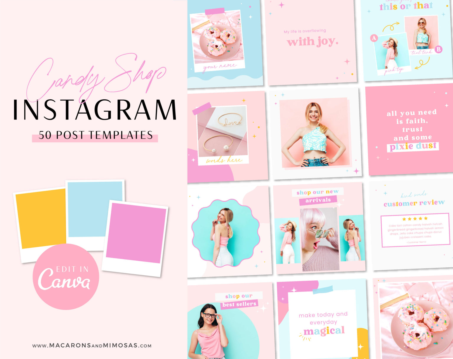 Bright Boho Instagram Reel Templates • Macarons and Mimosas