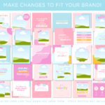 Social media template Instagram in bright pastel vibes to style your brand pretty. Bright boho Instagram post templates that are editable in Canva.