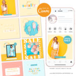 Bright Colorful Instagram post Templates for Canva, Pink Instagram Templates for Stories and Posts, Canva Bright Colorful Templates for Instagram Reels