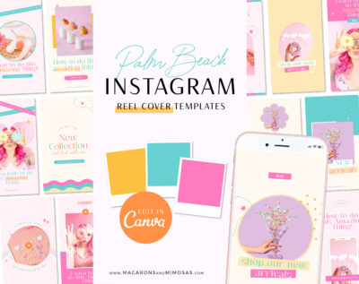 Bright Boho Instagram Reel Templates, Content Creator Reel Covers Editable in Canva, Instagram Stories, TikTok and Pinterest, Colorful Instagram Bundle