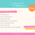 Bright Boho Instagram Templates for Canva, Pink Instagram Templates for Stories and Posts, Canva Beauty Templates for Instagram Reels