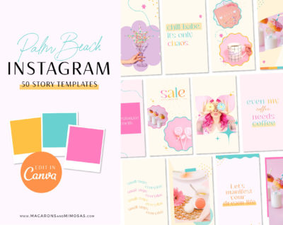 Bright Boho Instagram Story Templates, Content Creator Reel Covers Editable in Canva, Instagram Stories, TikTok and Pinterest, Colorful Instagram Bundle