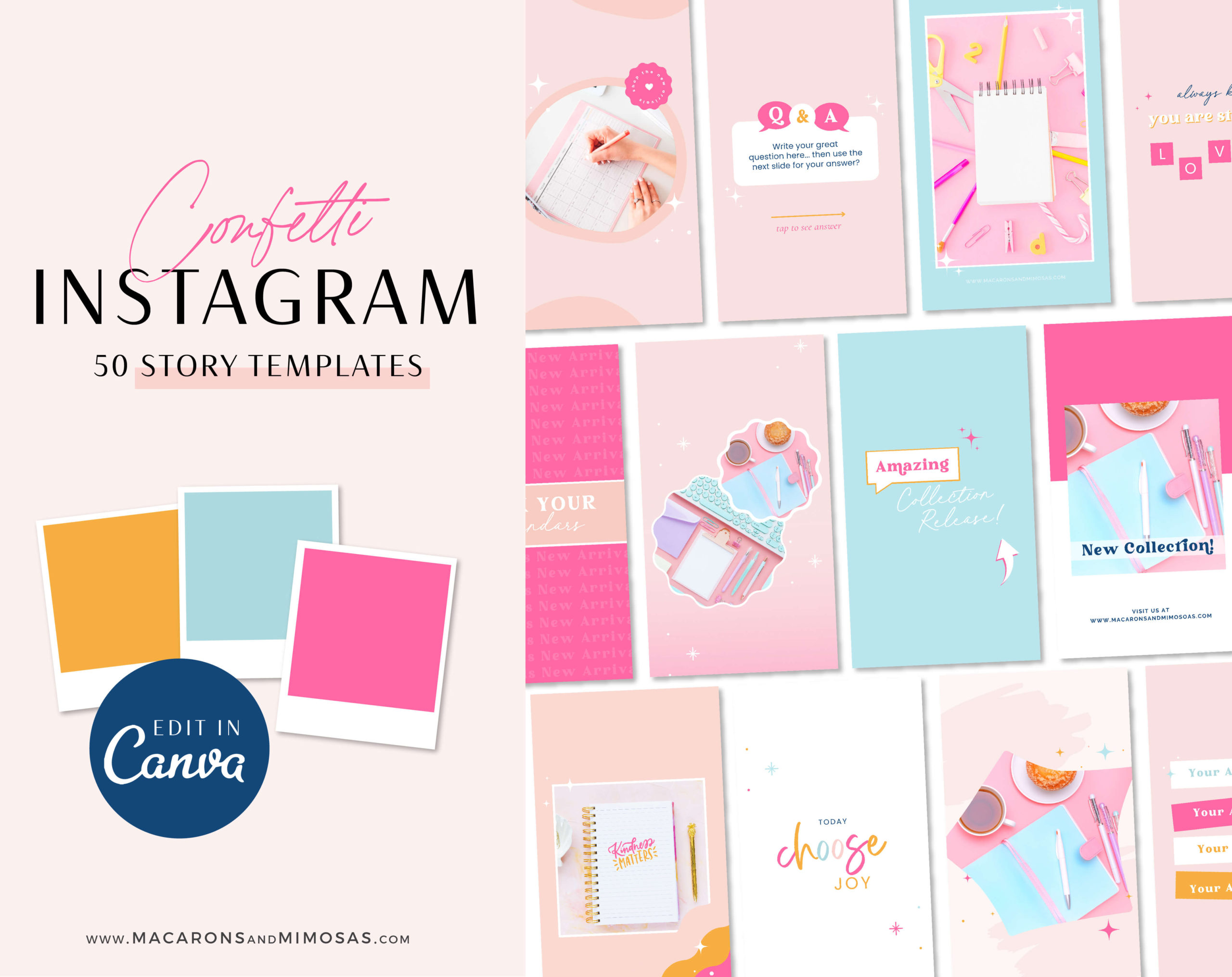 Colorful Retro Instagram Story Templates, Content Creator Reel Covers Editable in Canva, Instagram Stories, TikTok and Pinterest, Neutral Instagram Bundle