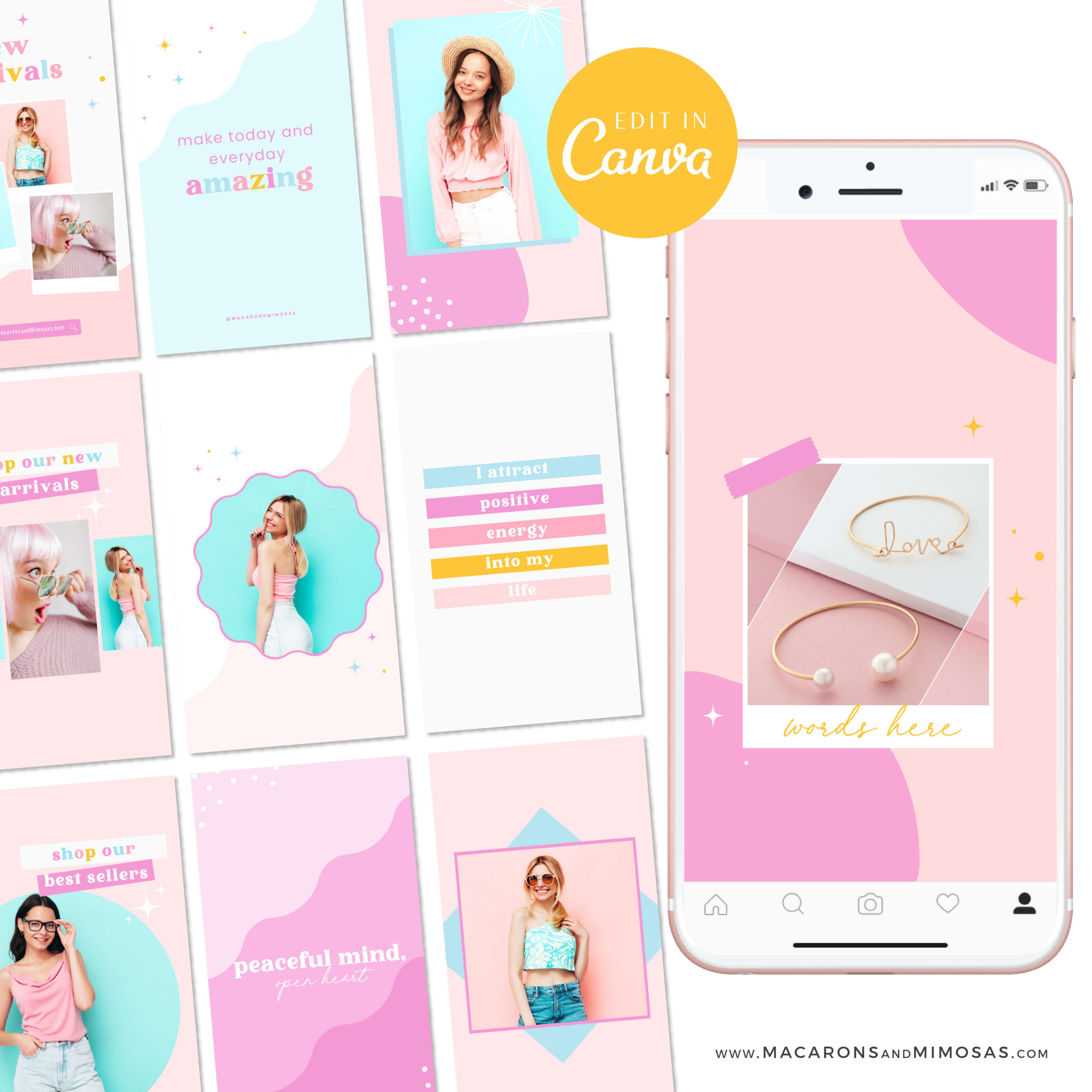 Bright Boho Instagram Reel Templates Canva, Bright Quotes for Instagram, Creative Instagram Templates, Colorful Canva Designs, Small Business Brand