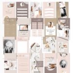 Minimalist neutral Instagram Story Templates for Canva, Pink Luxe Instagram Templates for Stories and Reels, Canva Beauty Templates for Instagram Reels