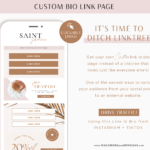 This Neutral Link in Bio Template page is part of the Saint James branding collection, with neutral beige colors and a minimalist luxe design.