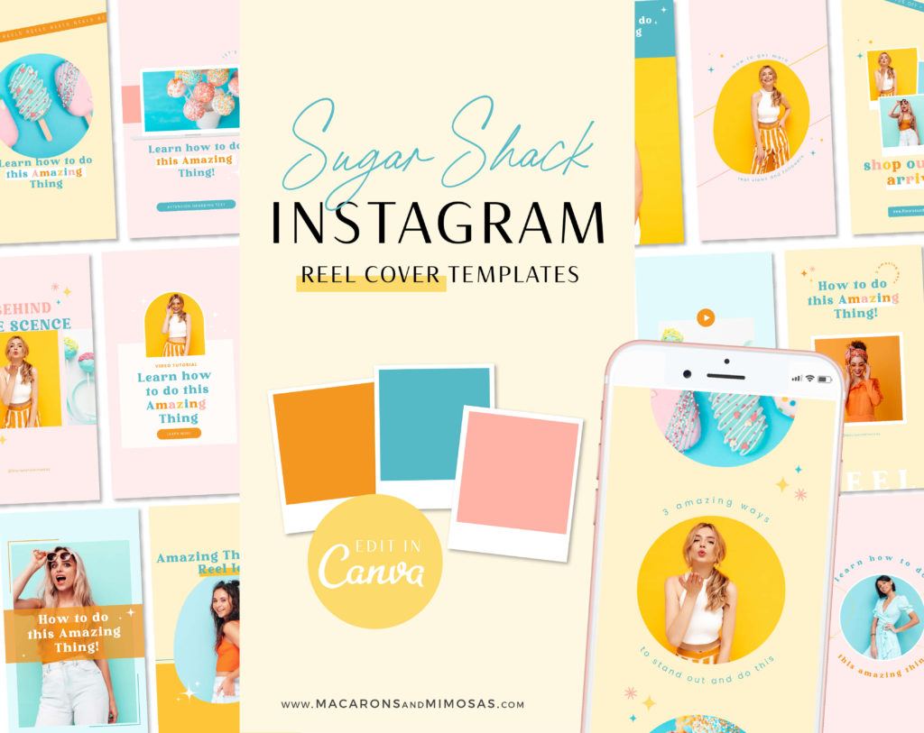 Bright Colorful Instagram Reel Templates • Macarons and Mimosas