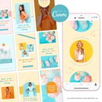 Bright Colorful Instagram Reel Templates for Canva, Content Creator Reel Covers Editable in Canva, Instagram Stories, TikTok and Pinterest Bundle