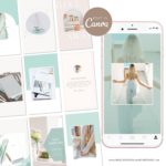 Mint Coastal Instagram Templates for Canva, Blue Instagram Templates for Stories and Posts, Tiffany Canva Beauty Templates for Instagram Reels